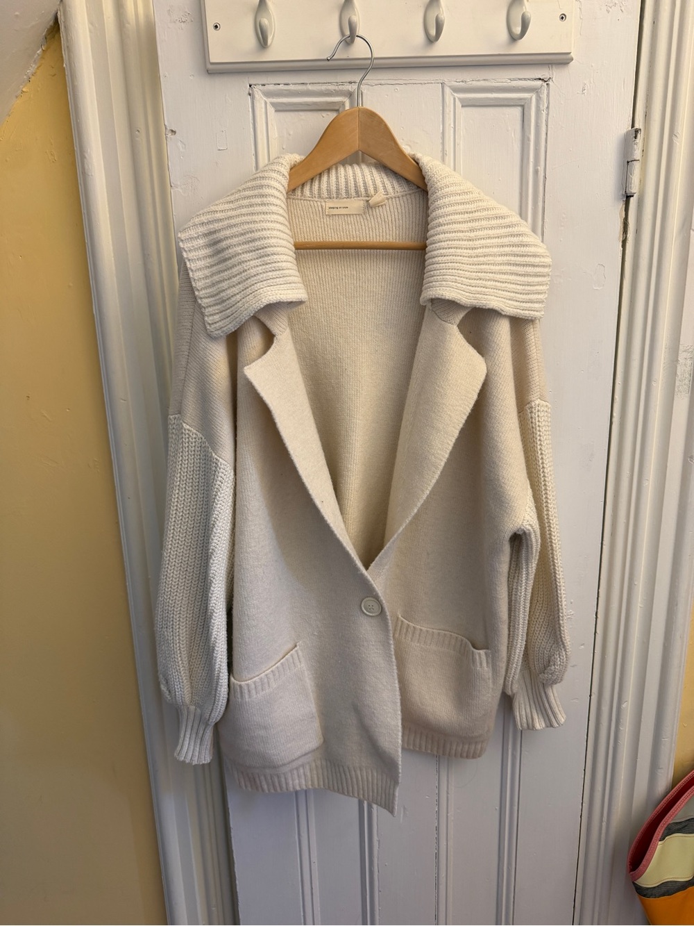 Sleeping On Snow Anthropologie Cardigan L Wool Alpaca Shawl Collar Oversized - Picture 2 of 11